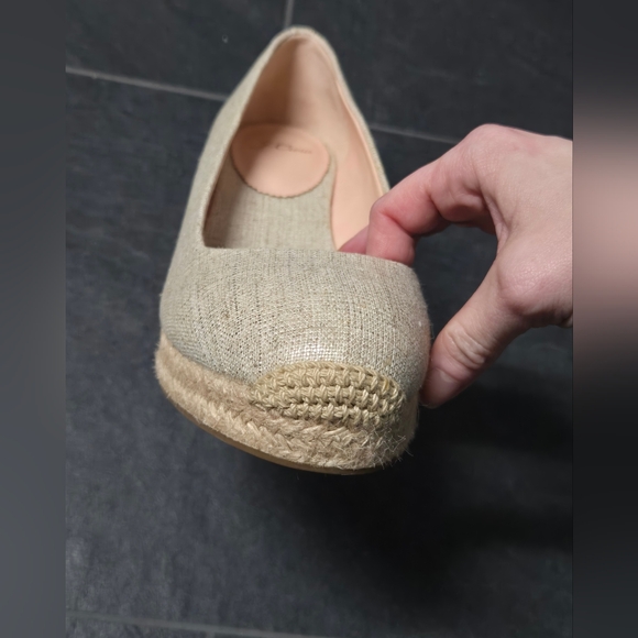 NEW - Womens J. Crew Gold ✨️ Espadrille 3 In Wedge Heel with Textured Toe Size 9 - Picture 3 of 10